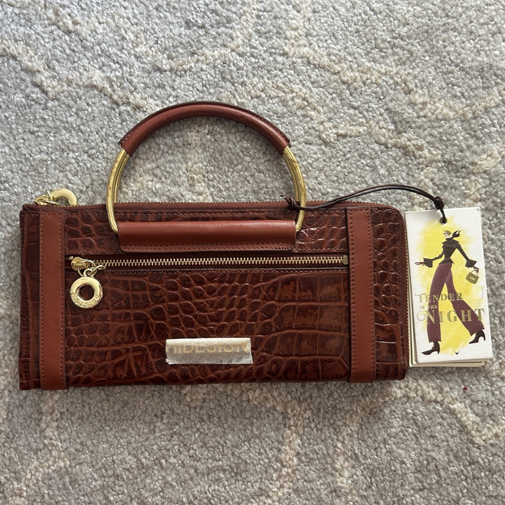 Hidesign - Genuine Leather - Brown Crocodile Embossed Wallet/Clutch